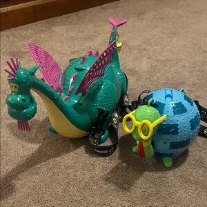 Disney Teal Dragon and Blue Turtle Set